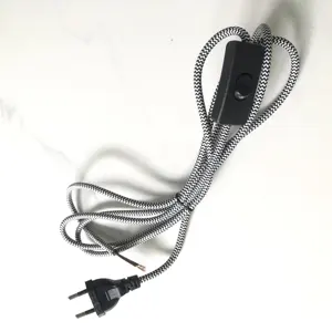 On/off Controller Table Lamp Eu Us Plug Ac110v 220v Wire Two Plug Computer Power Cord Pvc Extension Cable With 303 Switch