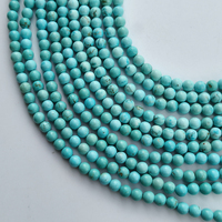 Perles en vrac de pierres précieuses synthétiques turquoise (turquoise) de 4/6/8/10/12 mm pour la fabrication de bijoux DIY, bracelets pour femmes et hommes