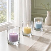 Pot à bougie en verre à fond épais avec logo personnalisé, 320 ml, transparent, vide, pour emballage cadeau, décoration de table de mariage ou de maison