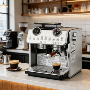 Machine à café semi-automatique professionnelle pour la préparation d'espresso, idéale pour les cafés et les entreprises en démarrage. - Product Image 1