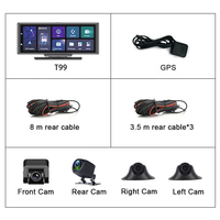 Caméra de voiture 4G à 4 canaux avec navigation GPS ADAS, prise en charge Android 8.1, diffusion en direct 4G sur téléphone, carte 512 Go