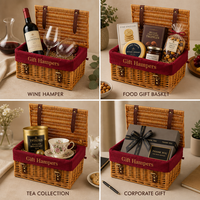 Panier-cadeau en osier naturel de qualité supérieure JY avec poignée, panier-cadeau avec doublure pour aliments, vin, thé, café, emballage cadeau