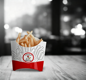 Custom Printed Matte French Fries Packaging Box Food Grade Oil Proof Disposable Chip <b>Takeaway</b> <b>Container</b> Recyclable Snacking - Product Image 1