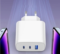 Chargeur d'ordinateur portable 65W PD Charge rapide 65W US EU KC UKCA AU Plug GaN plusieurs ports adaptateur secteur pour ordinateur portable Iphone
