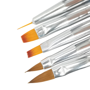 Lot de 5 pinceaux à ongles français à poils en nylon, manche en plastique, pour poudre acrylique, gel et manucure - Product Image 3