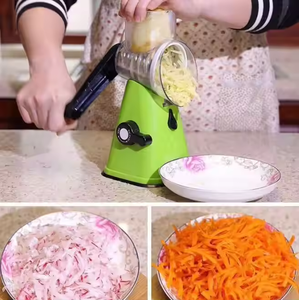 Outil de découpe manuel 3-en-1 en acier inoxydable pour légumes et fruits, éplucheur et coupe-tomates à manivelle pour la cuisine domestique - Product Image 4