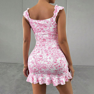 Vêtements pour femmes Sexy Sweet Dress Printemps et été New Tube Top Floral Design Jupe courte - Product Image 2