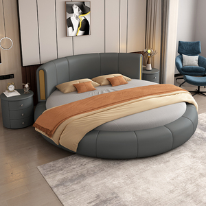 Hot Bán Hiện Đại Cao End Vòng Giường Đặt Đồ Nội Thất Phòng Ngủ Mới Nhất Thiết Kế Ánh Sáng Sang Trọng Vòng Giường Bọc Da Vòng Giường - Product Image 5