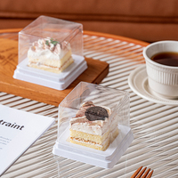 Mini boîte à gâteau carrée épaisse Tiramisu à emporter fabricant taille personnalisée récipient alimentaire à emporter en plastique boîte à biscuits Macaron