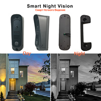 Sistem Interkom Bel Pintu Video Berkabel 4 Kabel dengan Kamera RFID Unlock, Layar 7 Inci, Penglihatan Malam, Telepon Pintu Apartemen
