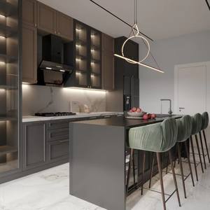 <span class=keywords><strong>Cucina</strong></span> Moderna in Legno Nero Personalizzata per Tutta la Casa <span class=keywords><strong>con</strong></span> <span class=keywords><strong>Isola</strong></span> <span class=keywords><strong>e</strong></span> <span class=keywords><strong>Tavolo</strong></span>, Personalizzazione Autonoma - Product Image 4