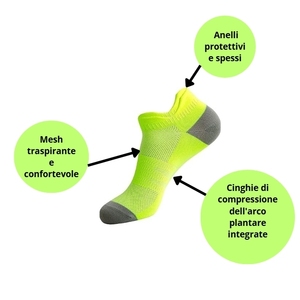 Calzini sportivi unisex traspiranti, leggeri, antiscivolo, anti-bolli, con supporto per l'arco plantare, 3 paia - Product Image 3