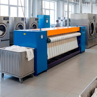 Repasseuse à plat commerciale à gaz 3300 mm, machine à repasser automatique pour blanchisserie, tambour en acier inoxydable contrôlé par PLC, chauffage à la vapeur