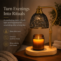 Lampe chauffe-bougie électrique sans flamme, diffuseur d'aromathérapie avec minuterie, température réglable pour la décoration de la maison et de la chambre