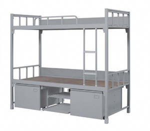 Modernes Studentenwohnheim-Bett mit Stauraum Doppelstöckiges Eisenrahmen-Etagenbett für Schulen Standard-Camp-Apartment-Wohnung - Product Image 6