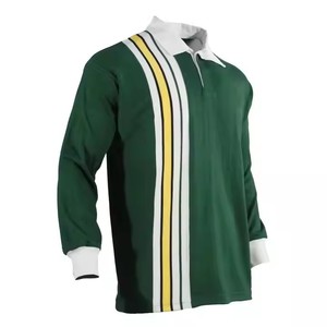 Maillot de rugby personnalisé pour homme, robuste, respirant, vert rayé, style classique <span class=keywords><strong>old</strong></span> school, à manches longues, avec caractéristiques de polo et de t-shirt, pour un look sportif et résistant - Product Image 2