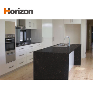 Lấp lánh màu Đen Thạch Anh Ngọc Đá bàn 20mm 30mm thạch anh <span class=keywords><strong>Countertop</strong></span> nhân tạo thạch anh tấm - Product Image 3