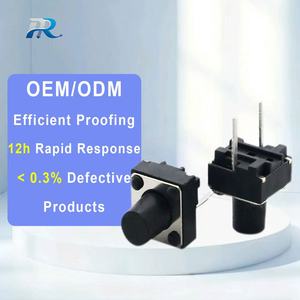 สวิตช์สัมผัสหัวแนวตั้งขนาด6*6/6/7/8มม. ให้เลือกความสูงได้หลายระดับ2-6*4.3/5/6/7/8มม. 2-ศูนย์กลางพินติดหัวดำหัวติดในแนวตั้งสวิตช์สัมผัส12V อายุการใช้งาน10000ขนาดเล็ก - Product Image 1