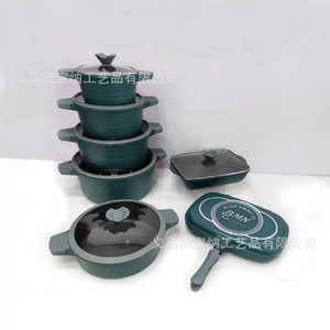 Bmn Non-Stick Cookware Set 14Pcs Aluminum <b>Pot</b> <b>Soup</b> <b>Pot</b> Baking Pan Fish <b>Pot</b> Oven Safe - Product Image 2