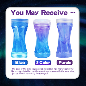 Nouveau design, jouet sensoriel arc-en-ciel bicolore en forme de S pour enfants, boue cristalline, slime transparent scintillant, slime galaxie - Product Image 6