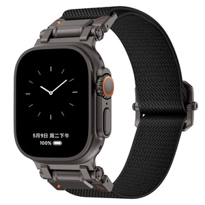 <span class=keywords><strong>Correa</strong></span> Deportiva Suave de Nailon con Cierre Metálico Disponible para <span class=keywords><strong>Apple</strong></span> <span class=keywords><strong>Watch</strong></span> 49mm 46mm 45mm 44mm 42mm - Product Image 1