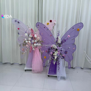 Arrangement de roses artificielles rose et violet de haute qualité, fait à la main, en forme de papillon, pour arche de mariage, doux pour la Saint-Valentin - Product Image 2