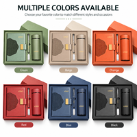 Ensemble cadeau personnalisé avec bloc-notes magnétique en cuir PU A5, gobelet isotherme, stylo, clé USB, avec boîte et sac pour les réunions de bureau, cadeaux d'entreprise