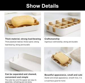 <span class=keywords><strong>Portasapone</strong></span> <span class=keywords><strong>in</strong></span> Bambù Senza Plastica, Supporto Nero per Sapone, Shampoo e Lozione con Vassoio di Drenaggio <span class=keywords><strong>in</strong></span> Bambù - Product Image 6