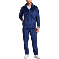 Setelan Training Velour Kustom Jaket Resleting Celana Polos Lembut Premium Kasual Streetwear Vintage Bernapas Nyaman
