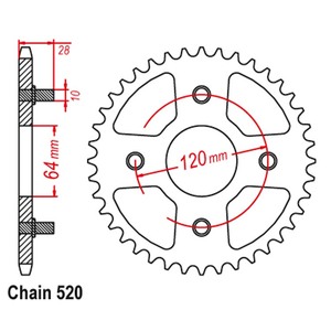Piñón Trasero de Motocicleta OEM Personalizado de Fábrica 520 41T, Piñón de 41 Dientes para <span class=keywords><strong>Honda</strong></span> <span class=keywords><strong>AX</strong></span>-1 - Product Image 4