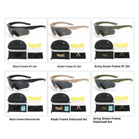 Lunettes de cyclisme polarisées UV400 en PC, semi-cerclées, tactiques, anti-UV, pour le tir, résistantes au vent et au sable, pour sports de plein air (lot)
