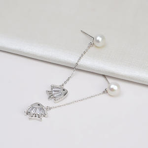 Pendientes Colgantes de Plata S925 con Forma de Cabeza de Oso, Personalizados, de Moda para Mujer, con Perla, Accesorios DIY, Bandeja Vacía 1322 - Product Image 2