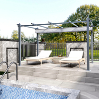 Pergola extérieure en aluminium avec auvent rétractable, parasol pour patio, jardin et cour arrière