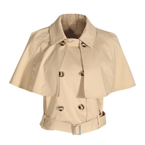 Nuova Collezione Autunno Inverno: Giacca Corta da Donna con Maniche Corte, Stile <span class=keywords><strong>Trench</strong></span> o Cape, Moda Unica - Product Image 2