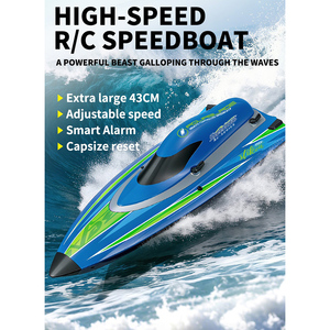 <span class=keywords><strong>Barca</strong></span> <span class=keywords><strong>RC</strong></span> Elettrica ad Alta Velocità 2.4Ghz per Esterni, Motore Brushless, Avviso Batteria Scarica, Telecomando a Lungo Raggio 150M, Nave Giocattolo 40km/h - Product Image 2