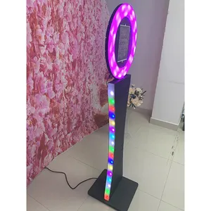 Open Air Wedding Manual Ring Light Magic Roamer Selfie Magic Video Booth Kiosk Party Ipad Photo Booth Stand Automatic