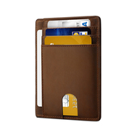 Porte-cartes de crédit court en cuir véritable pour hommes, personnalisé, avec porte-monnaie mini, multi-cartes, ultra-fin, RFID