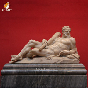 Tallado y esculturas de piedra de tamaño real, estatua de mármol Satyr y Bacchante - Product Image 5