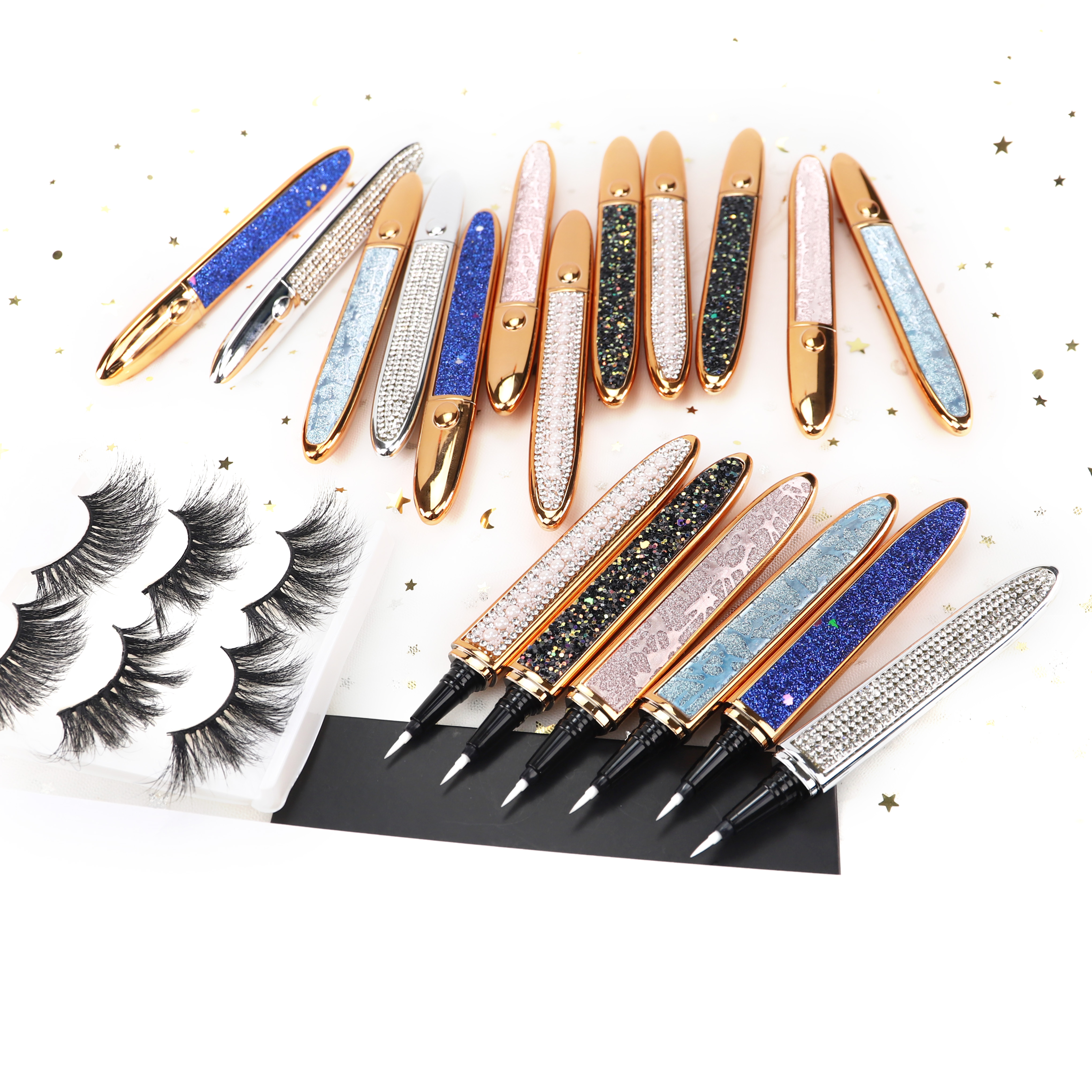 Оптовая продажа, новый дизайн, клейкая подводка для глаз, создайте собственный бренд, Волшебная клейкая подводка для глаз