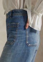 Kadın Modası Kot Pantolon Yüksek Bel Geniş Paça Önü Cepli Retro Vintage Yıkama Denizci Stili Palazzo Bol Denim Toptan