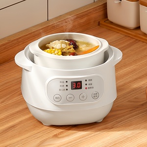 Vente chaude <span class=keywords><strong>Mijoteuse</strong></span> électrique 1L Casserole en céramique pour soupes saines et bouillie avec cuiseur vapeur - Product Image 5