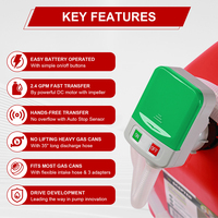 TOUKOO FTP001-07 Bomba eléctrica autocebante de plástico de 3V CC con 4 pilas AA para transferencia de combustible en estaciones de servicio, 2.4 galones/min, mini, personalizable
