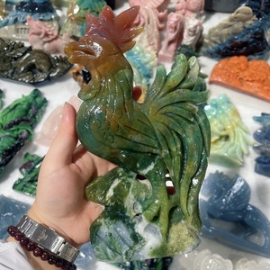 Grosir bahan campuran alami ukiran kristal ayam kristal kuda jantan kerajinan ukiran Quartz untuk dekorasi - Product Image 1