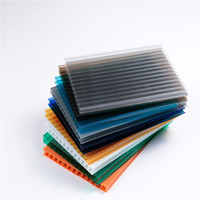 Feuille de polycarbonate alvéolaire à double paroi, résistante au vent et transparente, avec garantie
