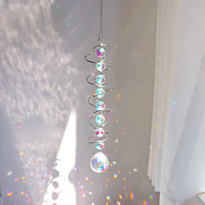 Spiral Wind Spinner Suncatcher <b>Crystal</b> <b>Ball</b> Wind Chimes Rainbow Maker Swivel Hook Garden Decor - Product Image 6