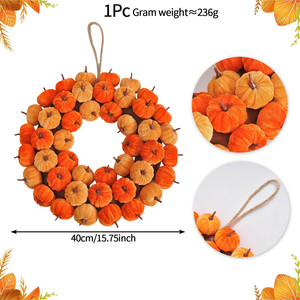 Ghirlanda Artigianale in Tessuto Imitazione Autunnale con <span class=keywords><strong>Fiori</strong></span> di Rosa, Stile Moderno, Decorazione per il Ringraziamento da Appendere - Product Image 2