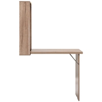 Table pliante murale Bureau convertible Bureau flottant en bois avec étagères de rangement Gain de place