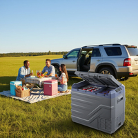 Refrigerador/Congelador Portátil de Doble Zona para Auto de 40L con Enfriamiento por Compresor para Uso en Vehículos al Aire Libre 12V/24V DC 110V/220V AC