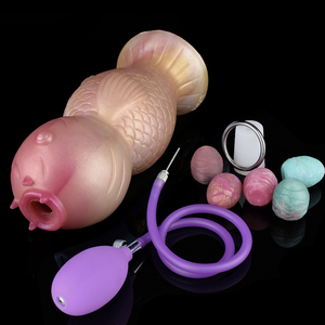 YOCYซิลิโคนไข่Dildo Ovipositorรูปสัตว์Hollow Dildoผู้หญิงMasturbate Air Push Ovipositorเพศของเล่นสําหรับคู่ - Product Image 3