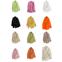 Blazer pour femme C1002TA62, style bureau, décontracté, couleur bonbon, manches longues, boutons métalliques, avec doublure, Sehe Fashion